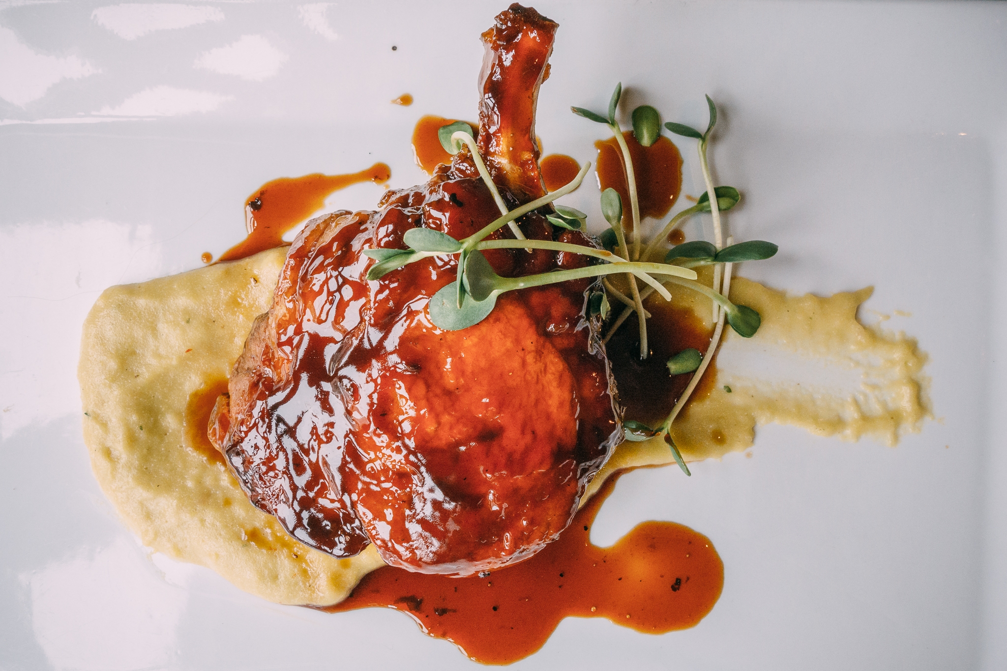 Maple Glazed Pork Chops with Pumpkin Polenta