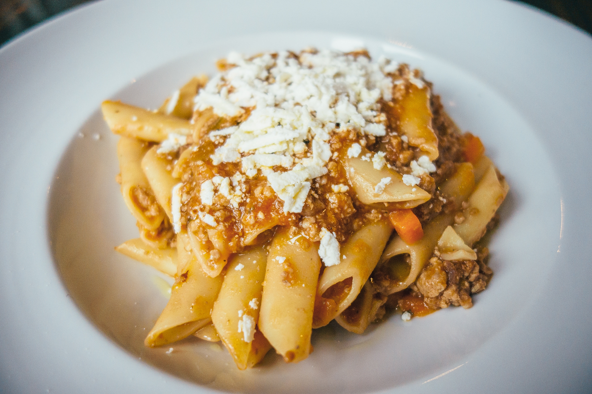 Penne ziti con ragu di chingliale